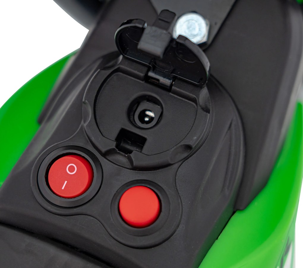 Ramiz Elektrická motorka Cross Honda CRF 450R na batérie pre deti zelená + 3 kolesá + gumený behúň + klaksón