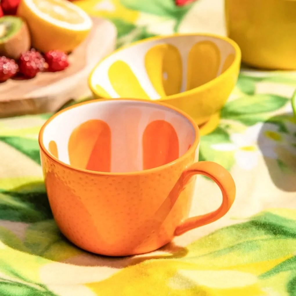 Altom Sada keramických jumbo hrnků Tropicanapomeranč 470 ml, 2 ks