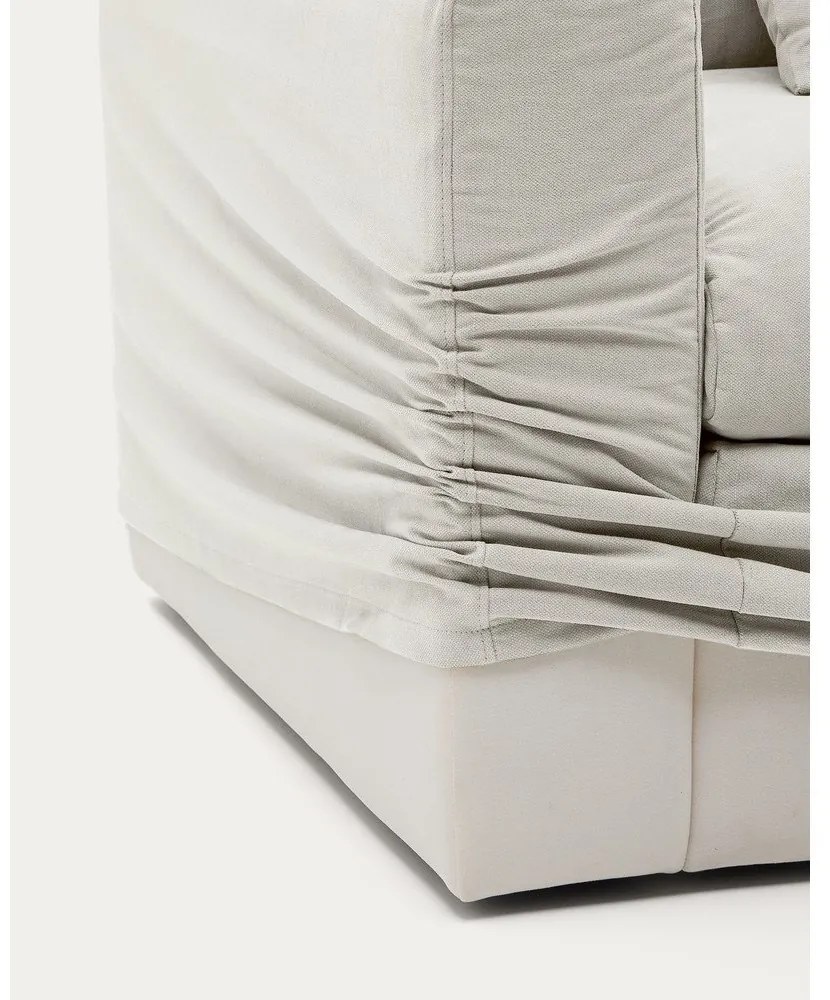 Biela ľanová pohovka 340 cm Nora – Kave Home