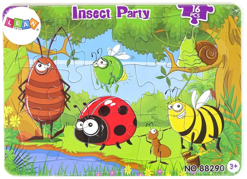 Lean Toys Vzdelávacie puzzle – Hmyz 16 dielikov
