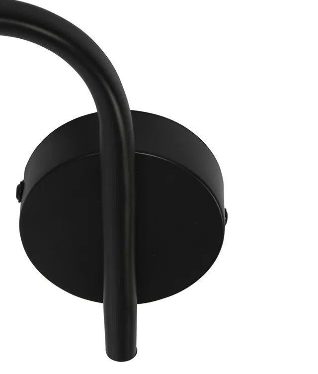 Stropná lampa čierna 44,5 cm s dymovým sklom 3-svetlo - Vidro