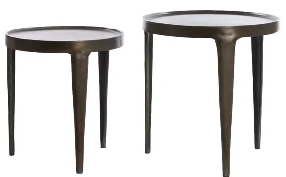 Kovový okrúhly odkladací stolík ø 43 cm Tobias – Light &amp; Living