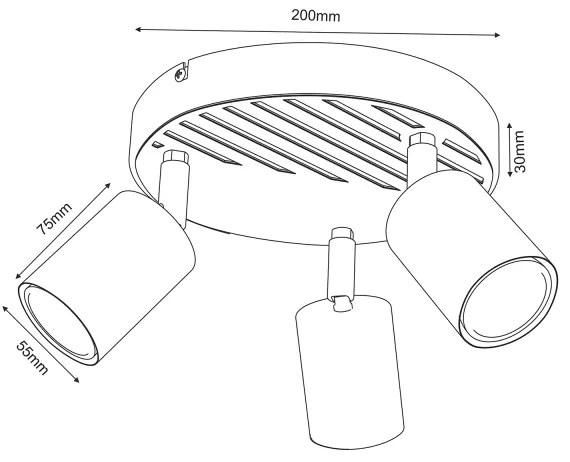 Bodové svietidlo TERRA 3xGU10/8W/230V čierna/dub