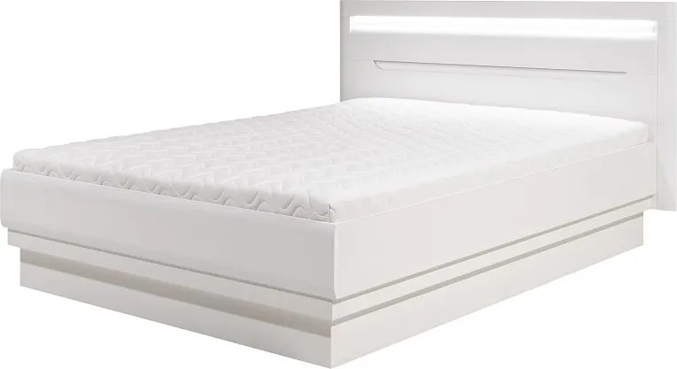 WIP IRMA spálňa Biela/biely lesk+biely vložka posteľ 180x200 cm