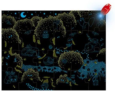 Janod Magické puzzle pre deti Les s baterkou 24 ks od 3 rokov