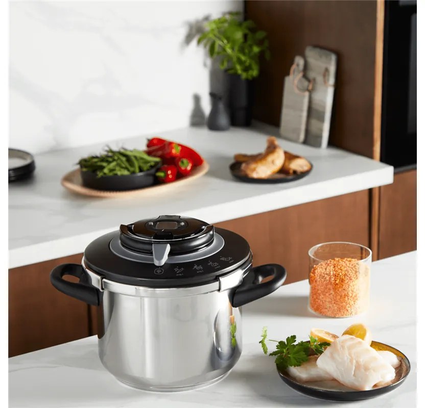 Sada tlakových hrncov Tefal Clipso+ CHEF 6 a 4,5 l P4552030 Nerezový/Čierny