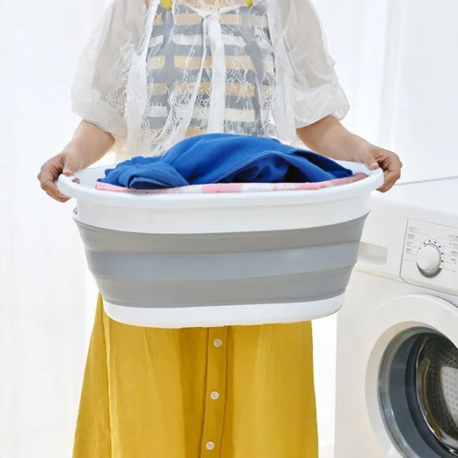 Kôš na bielizeň AIDA COMPACT sivý / biely 25 l