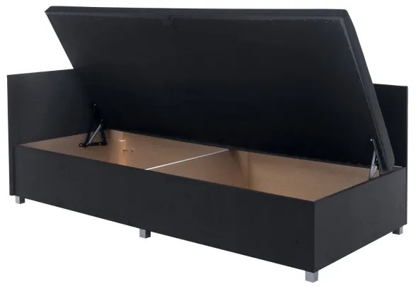 Čalúnená válenda s univerzálnym čelom a úložným priestorom AMSTERDAM 90x200 cm šedá