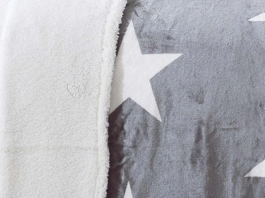 XPOSE® Mikroplyšová deka LÝDIE s baránkom - sivá 200x220 cm