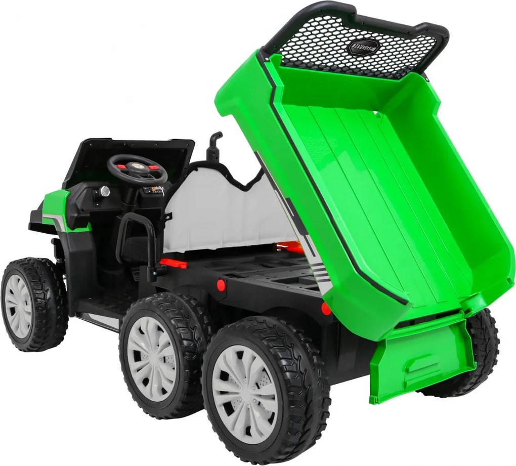 Ramiz Farmárske nákladné auto pre 2 deti Zelené + 4x4 + Diaľkové ovládanie + Kiper + LED Audio
