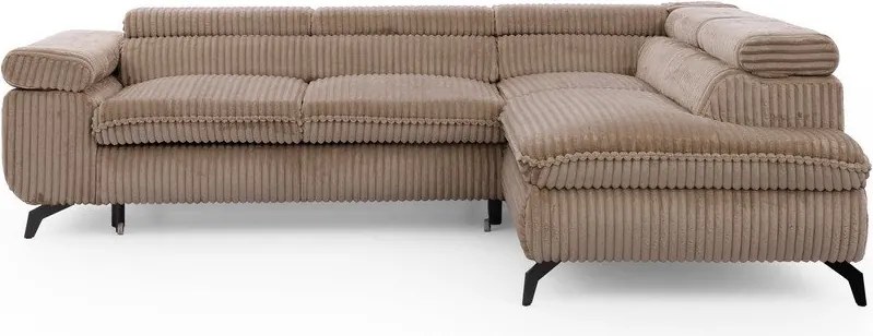 Hnedá menčestrová rohová pohovka (pravý roh/do L) Marbeya – Ropez