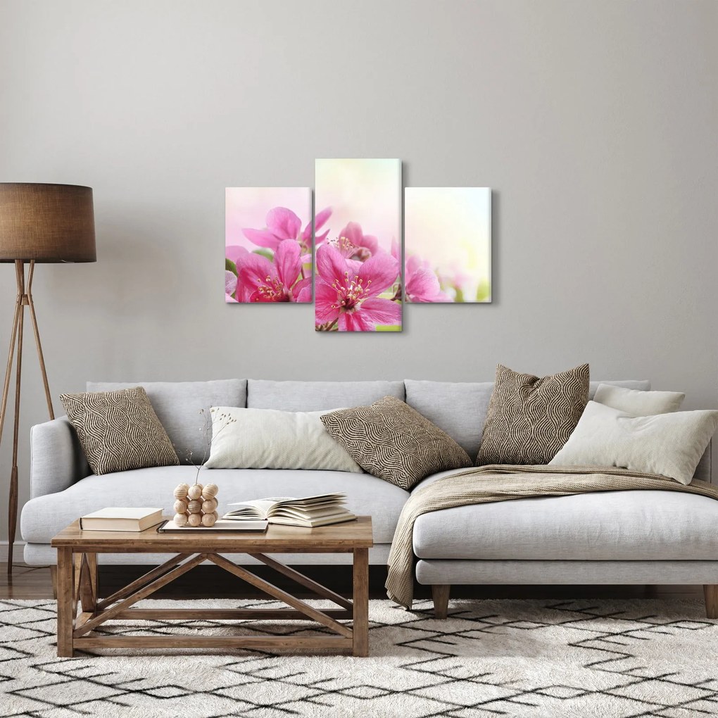 Obraz - Ružové kvety (90x60 cm)