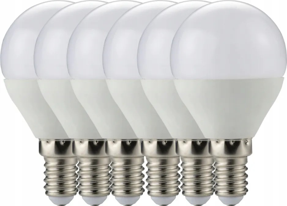 BERGE SADA 6x LED žiarovka E14 G45 10W 830lm - tepla biela