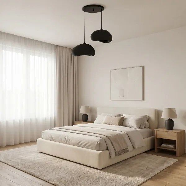 Brilagi - Závesné svietidlo na lanku WABI SABI 2xE27/40W/230V pr. 60 cm čierne