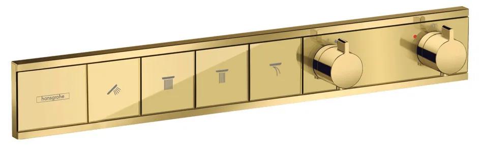 Hansgrohe Rain Select - Podomietkový termostatický modul pre 4 spotrebiče, leštený vzhľad zlata 15382990