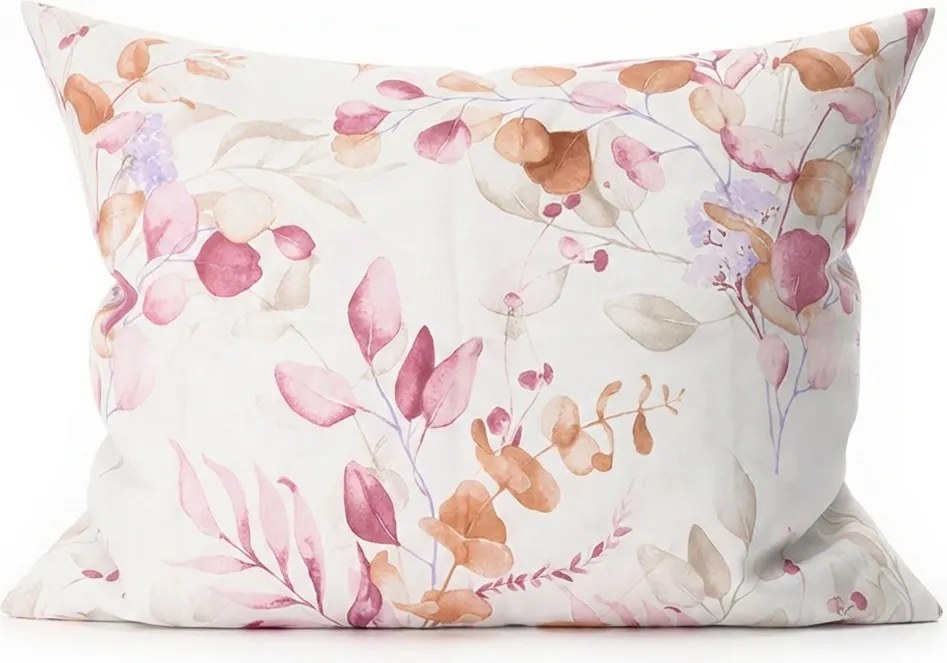 Sada 2 ks dekoračných obliečok na vankúš z mikrovlákna FLORANY 50x70 cm, biela