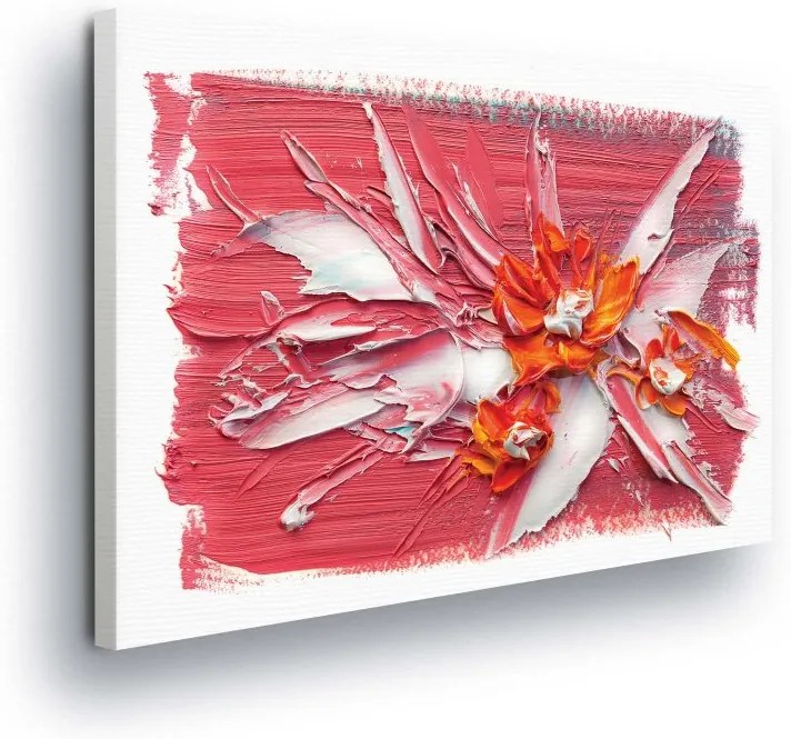 GLIX Obraz na plátne - Flowers in Red Background 100x75 cm