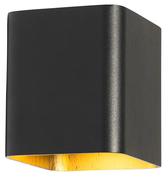 Moderná nástenná lampa čierna vrátane LED IP54 štvorcová - Evi