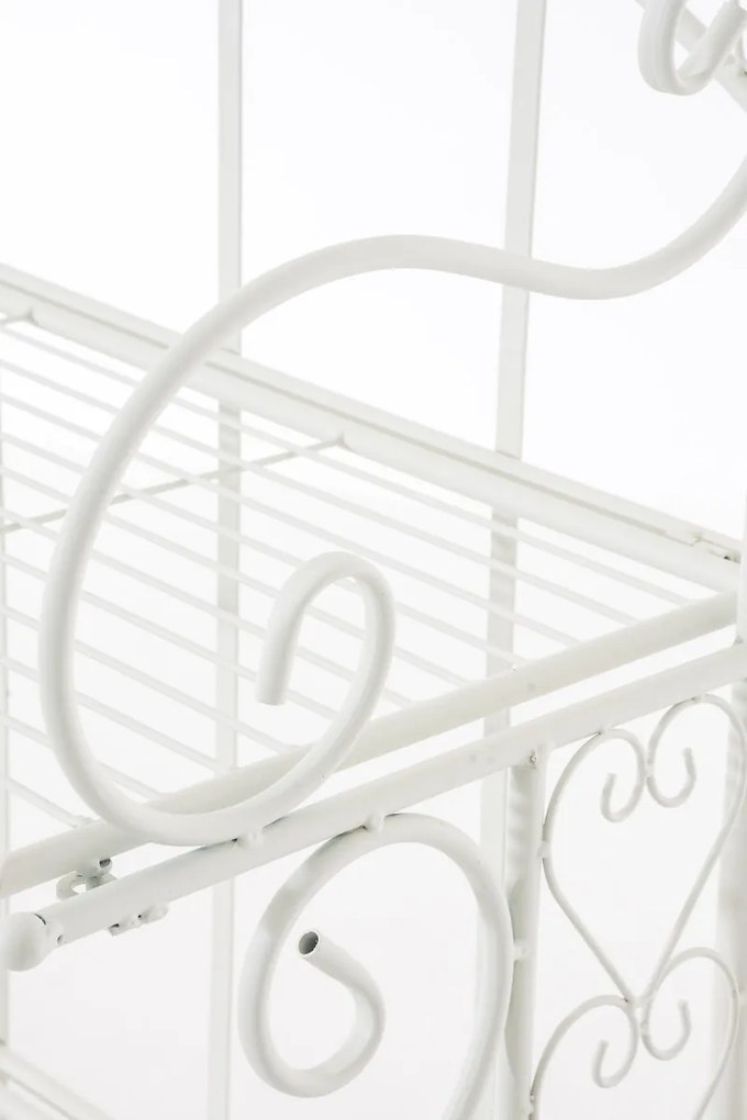 Kovová polica regál Anja - Biela