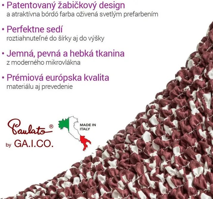 Bielastické poťahy GLORIA vínová kreslo (š. 60 - 110 cm)