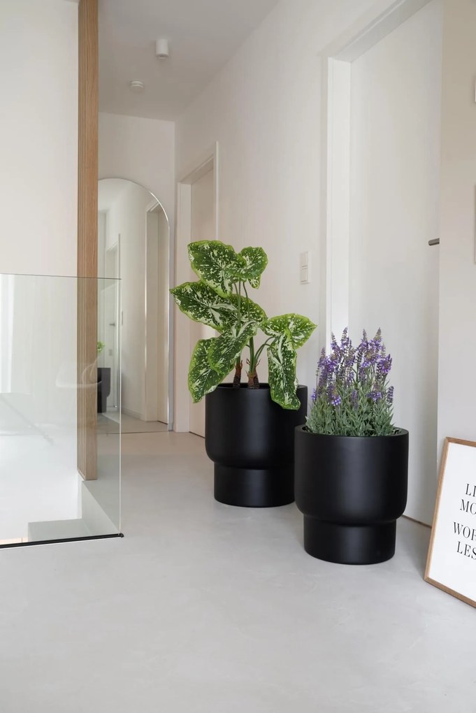 Kvetináč LIVELLO, sklolaminát, výška 41 cm, čierny