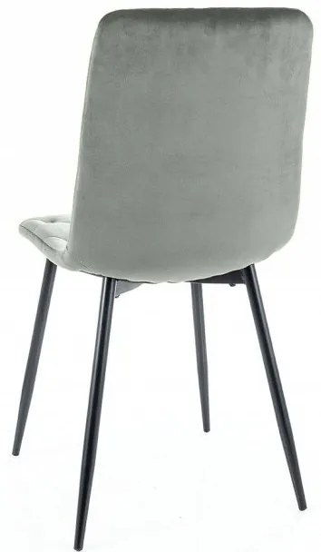 Olivová zamatová jedálenská stolička JEROME