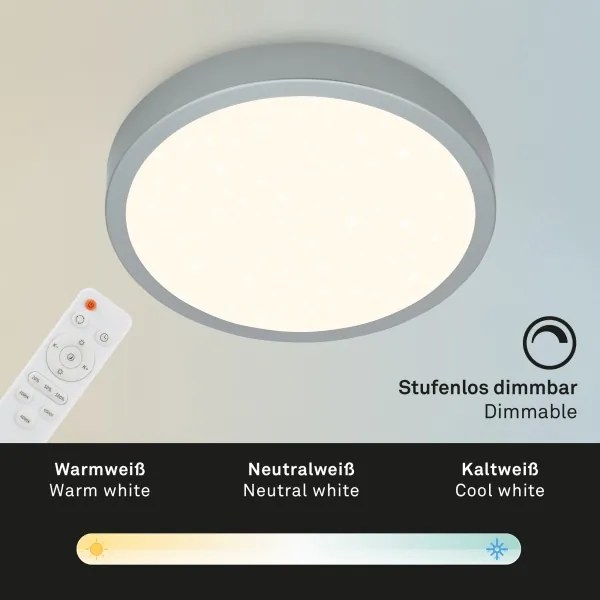 Briloner 3704-014-LED Stmievateľné stropné svietidlo RUNA LED/22W/230V strieborná+DO