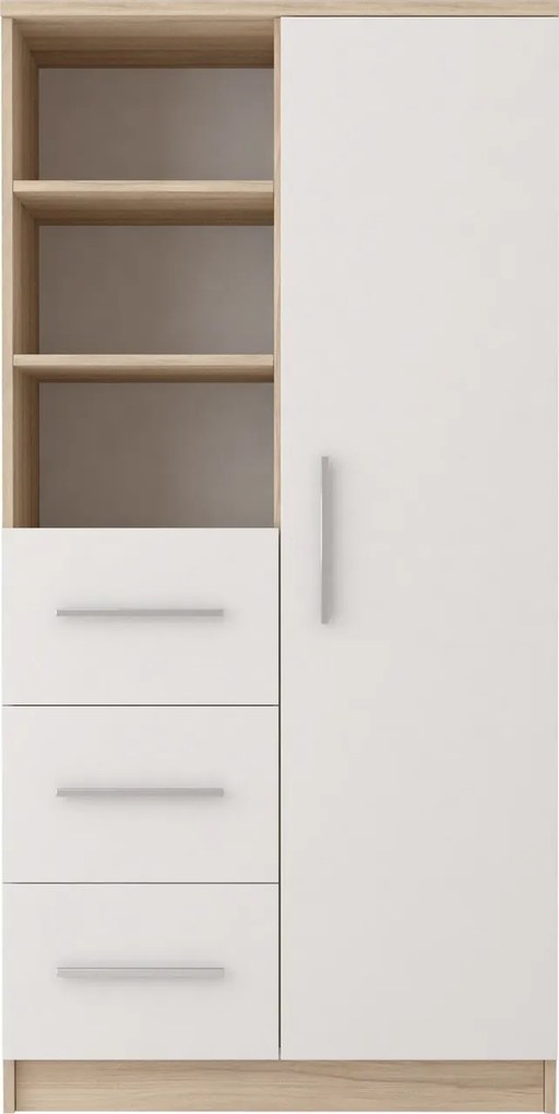 Regál ORVILLE - dub sonoma/biely