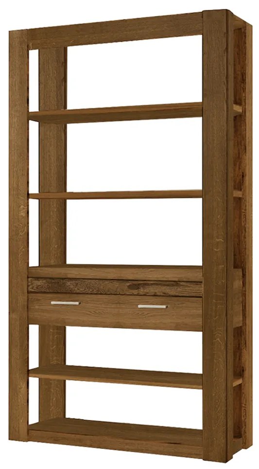 Regál Velvet II 18 125 cm z masívu dub rustikálny
