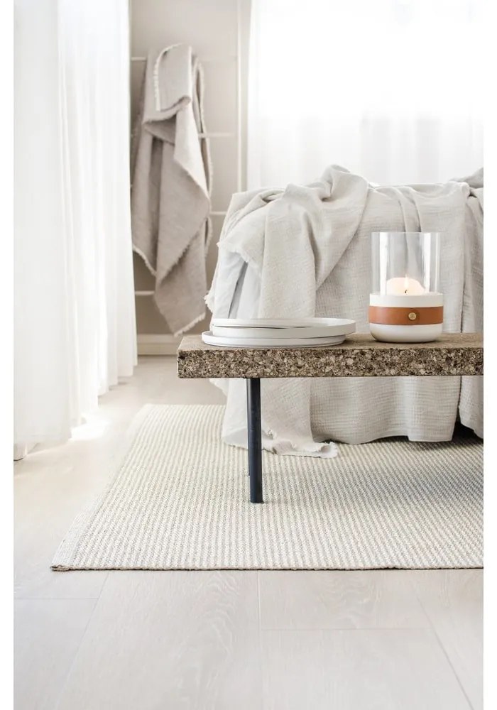 Krémový vnútorný a vonkajší behúň 60x250 cm Mono Linen Vanilla – Pappelina