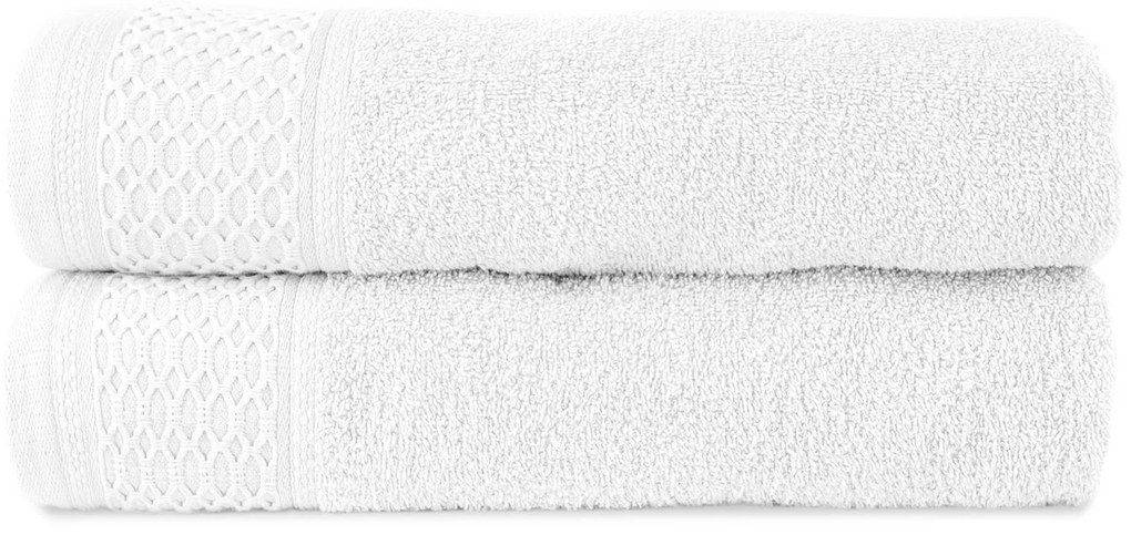 BAVLNENÉ UTERÁKY SOLANO SADA 1 KS 50X90 CM, 1 KS 70X140 CM BIELA