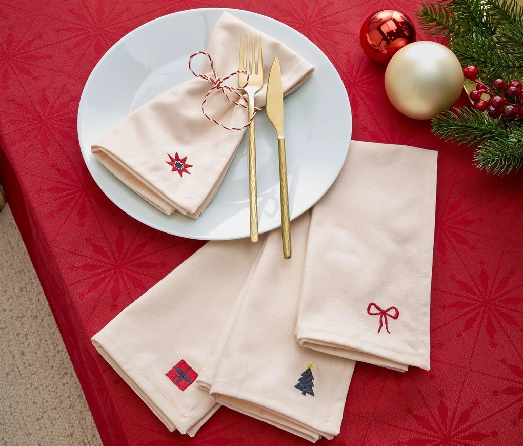 Vyšívané obrúsky, 4 ks