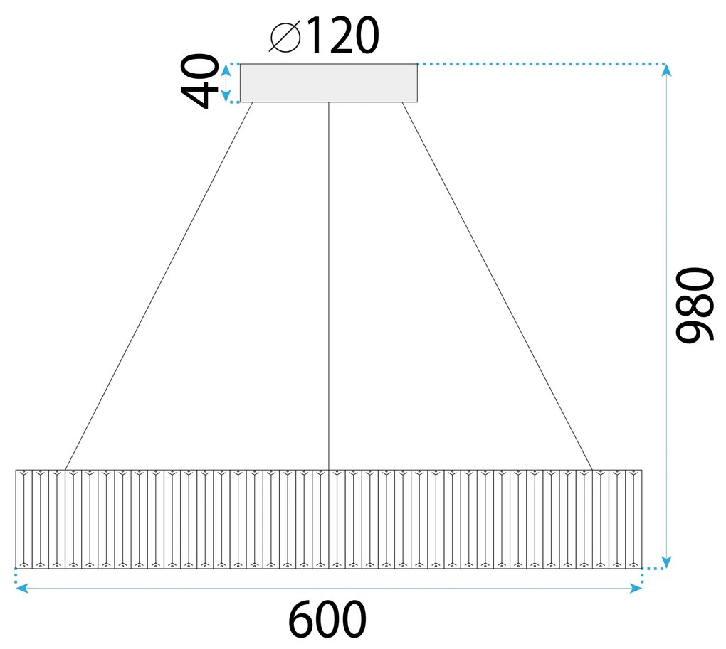 Závesný luster APP 50 cm zlatý