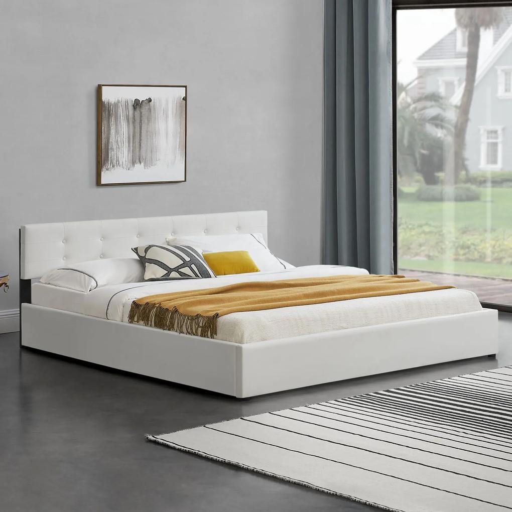 InternetovaZahrada - Čalúnená posteľ Marbella 180 x 200 cm biela