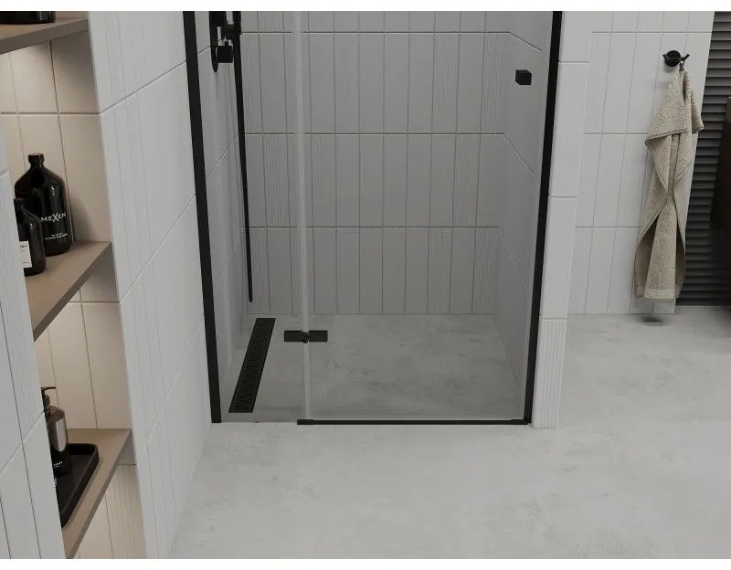 Mexen Roma, sprchové dvere do otvoru 70 x 190 cm, 6mm číre sklo, čierny profil, 854-070-000-70-00