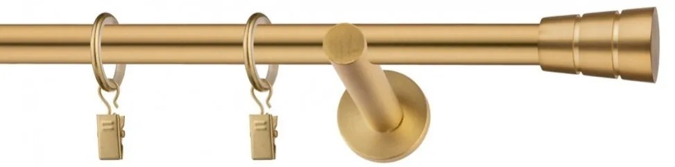 Dekorstudio Garniža jednoradová BASIC zlatá 19mm Dĺžka: 120cm, Typ uchytenia: Držiak modern, Typ príslušenstva: Bez príslušenstva