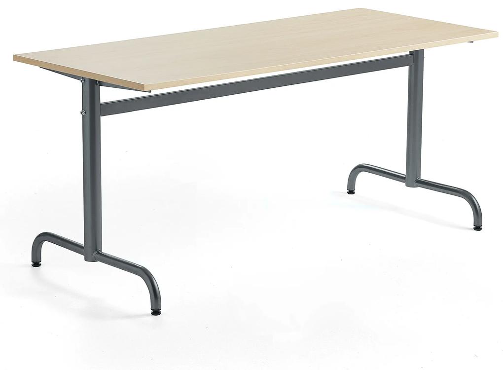Stôl PLURAL, 1600x700x720 mm, HPL - breza, antracit