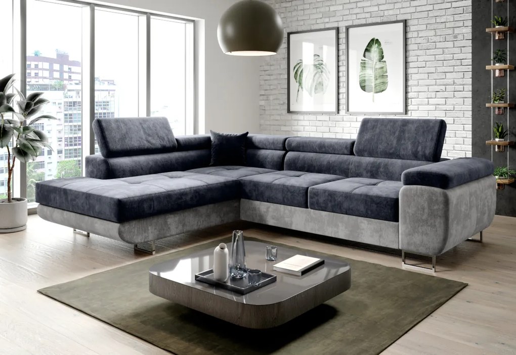Rohová sedacia súprava SELVA, 275x90x202, sawana 14/soft 17, pravá