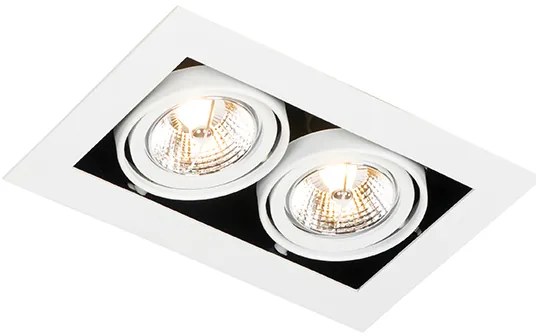 Sada 6 moderných zapustených bodových svetiel biela 2-svetelné nastaviteľné - Oneon 70