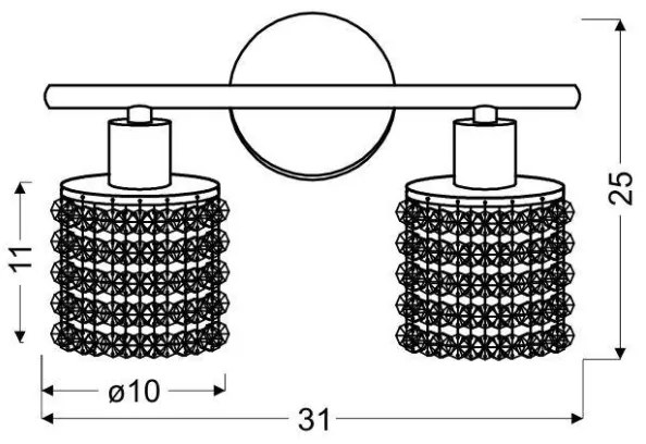 Nástenné svietidlo ROYAL 2xG9/40W/230V