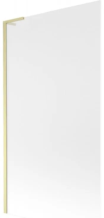 Mexen Next L, 1-krídlová vaňová zástena 100 x 150 cm, 6mm sklo námraza, zlatý matný profil, 895-100-000-03-30-55