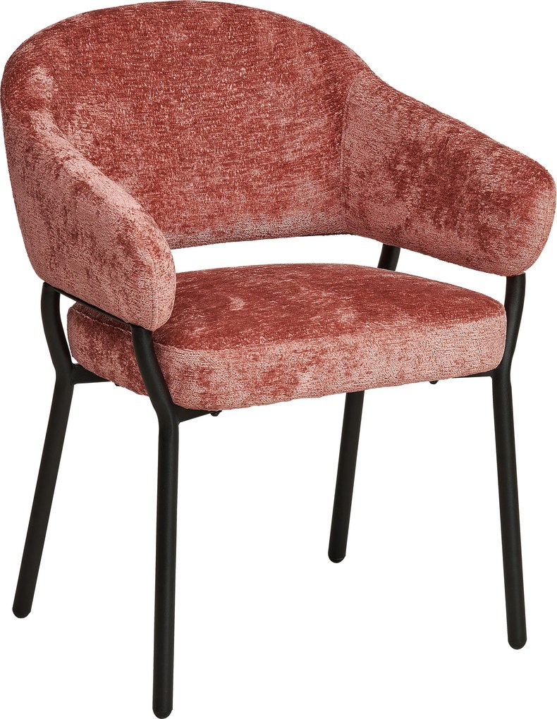 XXXLutz STOLIČKA S PODRÚČKAMI, železo, mikrovlákno, pink MID.YOU - Stoličky - 002110001902