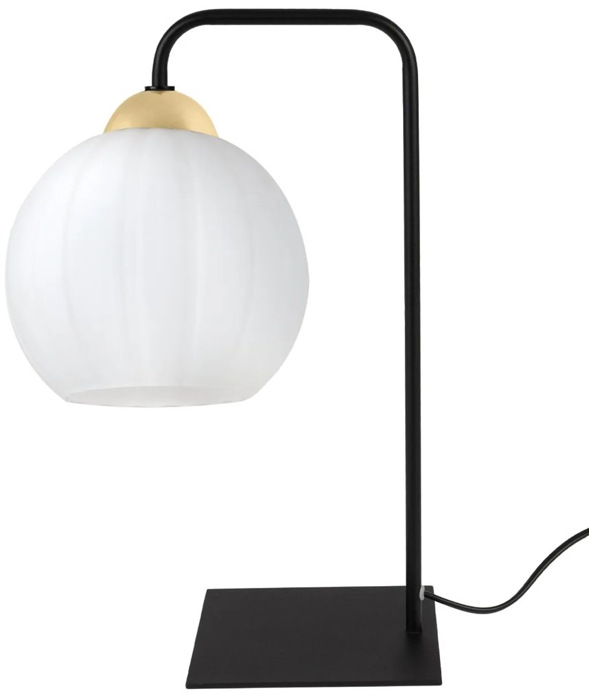 Stolná lampa Costa, 1x biele sklenené tienidlo, b/g