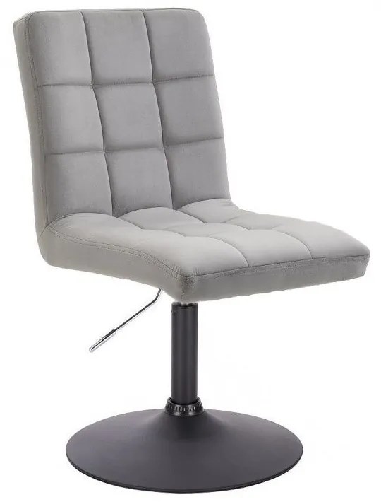 LuxuryForm DESIGN Stolička TOLEDO VELUR na čiernom tanieri - svetlosivá