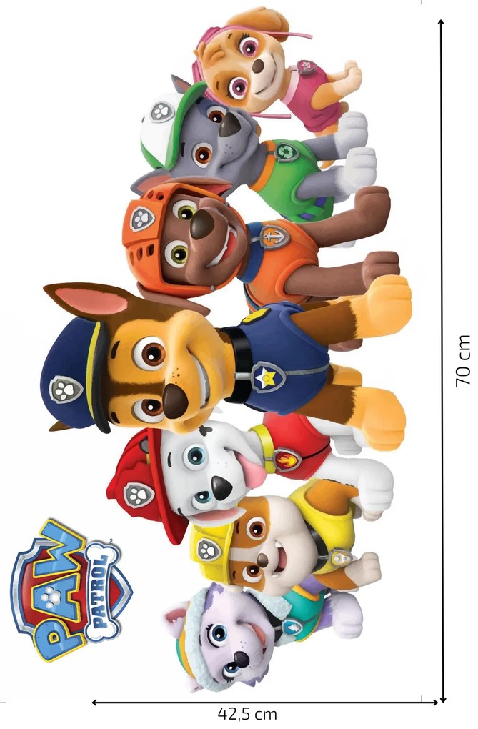 Samolepka na stenu "PAW patrol 3" 70x42,5 cm