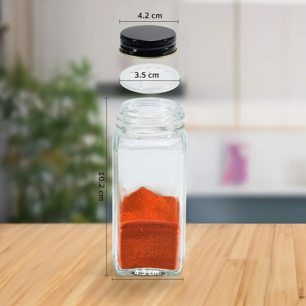 Sada 24 ks dóz na koření BAKER černá/čirá