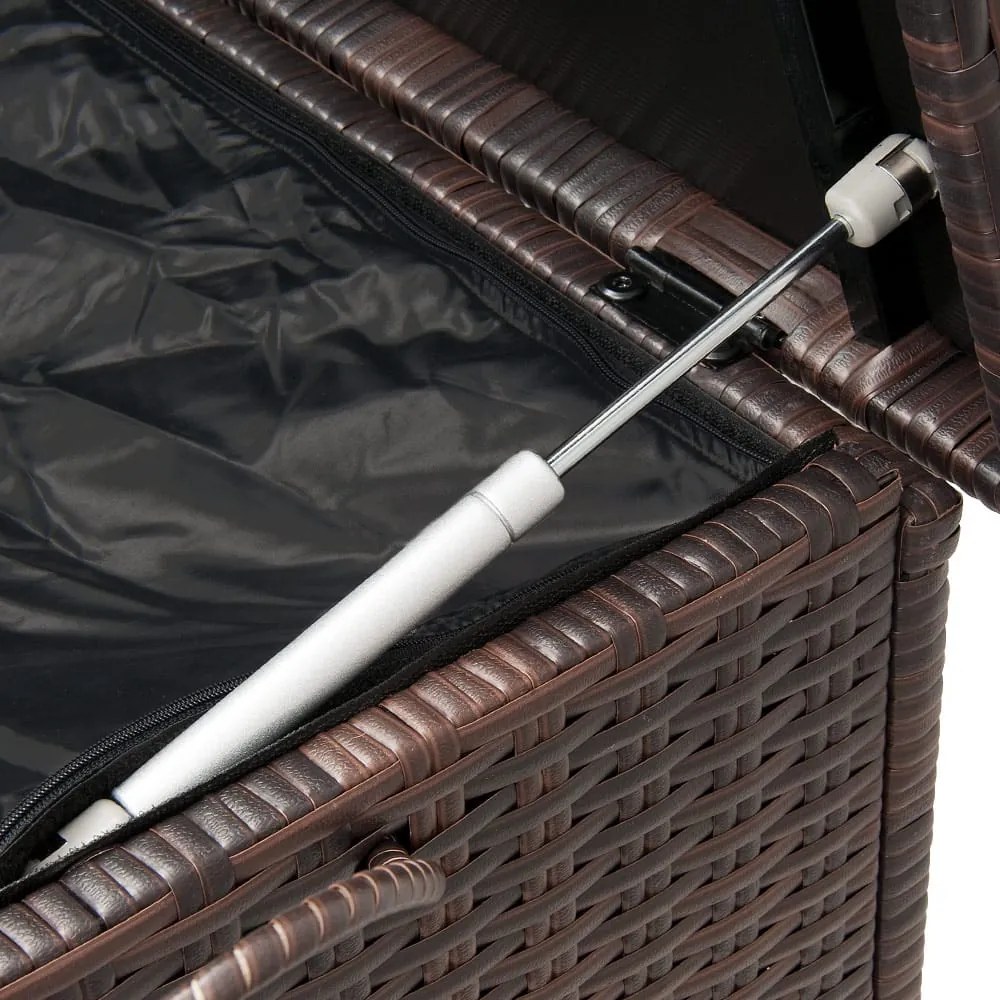 InternetovaZahrada - Úložný box 122cm x 56cm x 61cm - hnedá s kolieskom