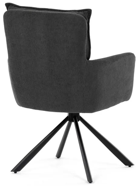BONTEC Jedálenská stolička, sivá, menčestrová látka, HC-X1128 GREY2 Farba: Šedá