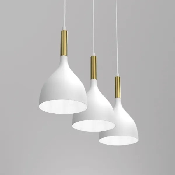 Luster na lanku NOAK 3xE27/15W/230V biela/zlatá