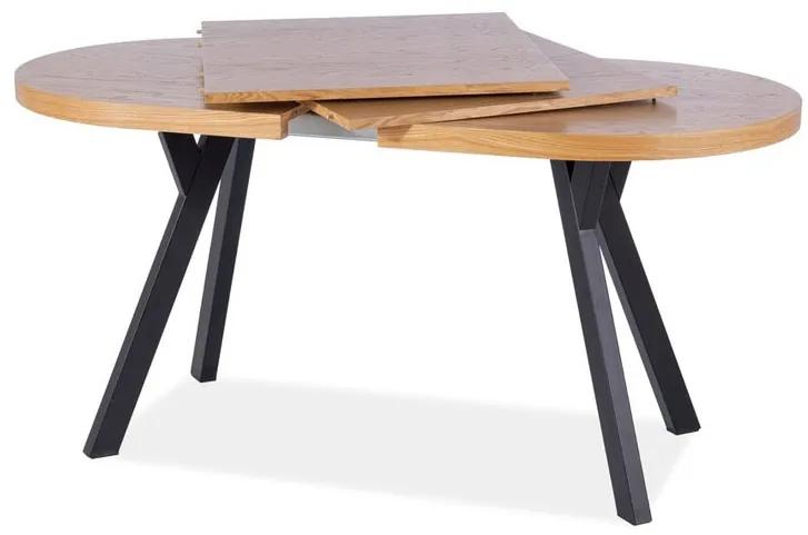 Rozkladací jedálenský stôl 140-272 cm Daphne (dub + čierna) (pre 8 a viac osôb). Vlastná spoľahlivá doprava až k Vám domov. 1050109